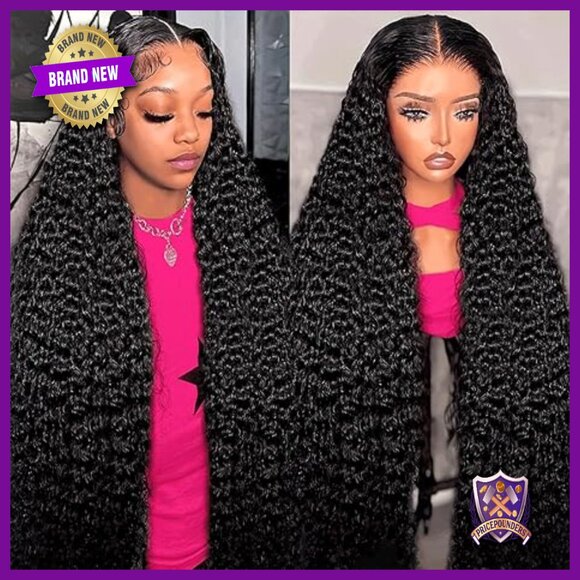 30 Inch Deep Wave Lace Front Wig Human Hair 200% Density Glueless main image 6